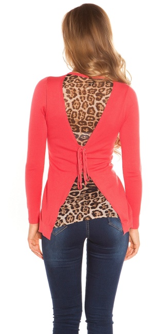 Cardigan with lacing on back Coral